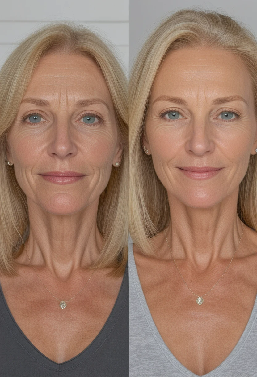 Before and After Wrinkle Treatment with Flux Halo Complete Kit